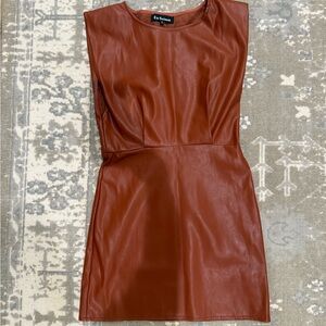 En Saison brown leather dress